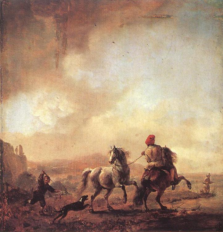 WOUWERMAN, Philips Two Horses er Norge oil painting art